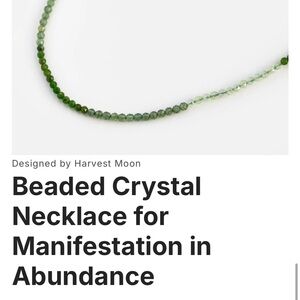 Harvest Moon Green Beaded Crystal Necklace